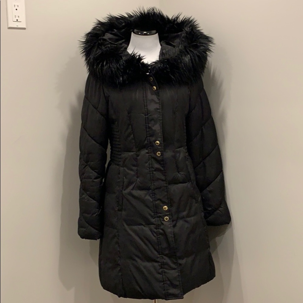 Black mid length coat